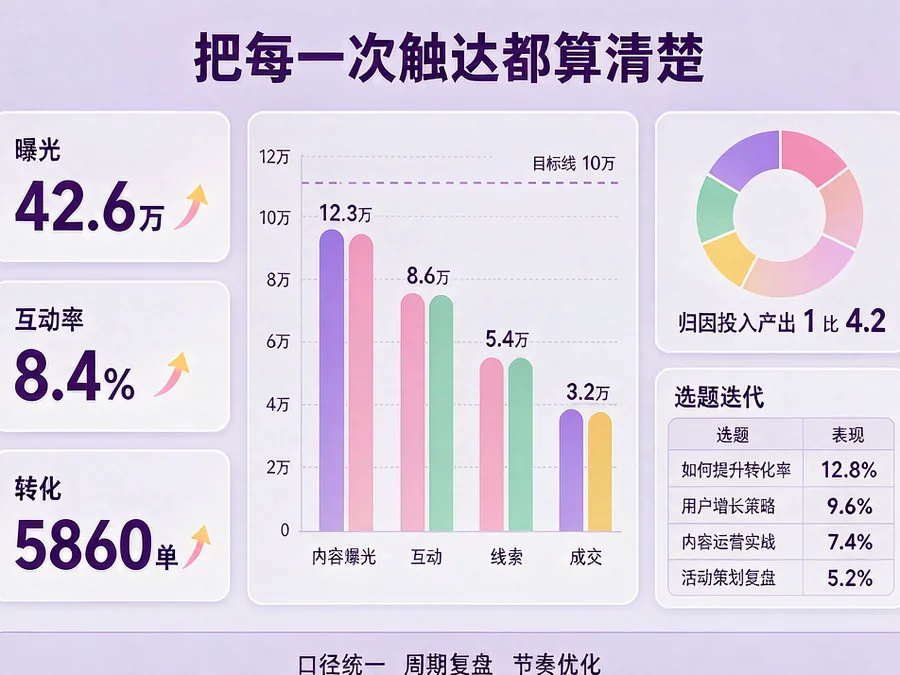 效果复盘的数据看板与归因示意